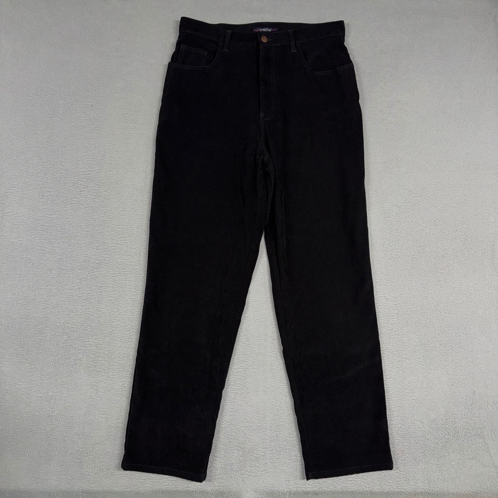 Bill Blass Jeans Womens 12 Black Straight Leg Stretch High Rise Five Pocket